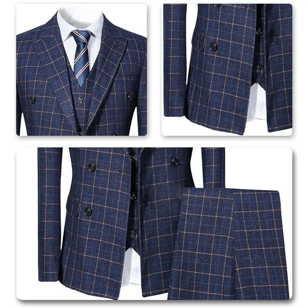 Men Suits Casual Three Pieces Men's Suits Black Two Buttons Slim Suits for Prom Wedding Bride Groom