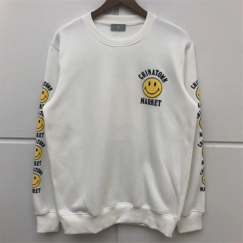 Kanye Smile Face Женские Мужские свитшоты мужские женские свободные повседневные уличные толстовки с капюшоном на весну и осень