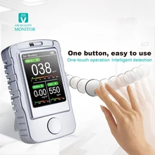 Smart PM1.0 PM2.5 PM10 Formaldehyde HCHO Carbon Dioxide CO2 Meter Air Quality Monitor Gas Analyzer Gas Leak Detector for Car