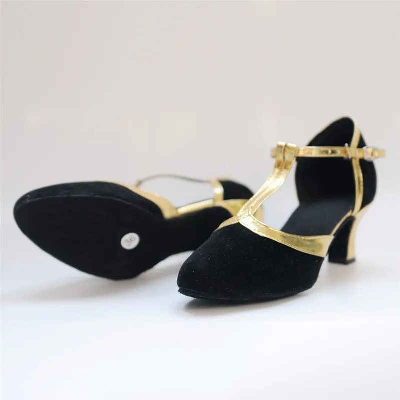 New Women Ladies Ballroom Party Latin Dance Shoes Closed Toe Black Moderin Dancing Shoes Tango Salsa Performance Heels 5cm #2g29 (6)