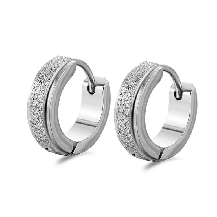 1 Pair Punk Men/Women Small Ear Circle Earrings Stainless Steel Piercing Ear Buckles Heart Round Hoop Earring Gothic Jewelry - Окраска металла: Style 13