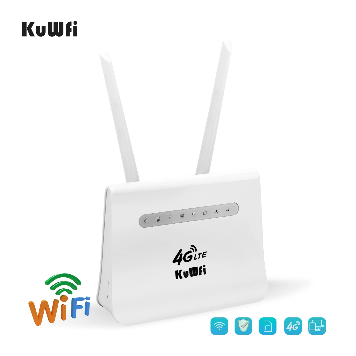 KuWFi 4G LTE маршрутизатор CPE поддержка sim-карты Lan порт 300 Мбит/с 4 г LTE CPE мобильный WiFi беспроводной маршрутизатор работает с 32 WiFi пользователей
