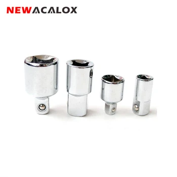 

NEWACALOX Power Tool Accessories CRV Ratchet Socket Adapter Reducer Converter Set 1/4" 3/8" 1/2" 4pcs/set