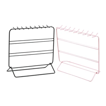 

Wrought Iron Jewelry Storage Rack with Hooks Bedroom Storage Display Stand Booth Necklace Earrings Decoration Stand