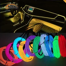 

Okeen 1m/2m/3m/5m Neon LED Car Interior Lighting Strips Auto LED Strip Garland EL Wire Rope Car Decoration lamp Flexible Tube