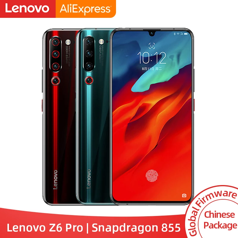 Lenovo Z6 Pro с глобальной ПЗУ, 8 ГБ, 256 ГБ, восьмиядерный смартфон Snapdragon 855, 6,39 дюймов, FHD, задняя камера 48 МП, четырехъядерный аккумулятор, 4000 мАч