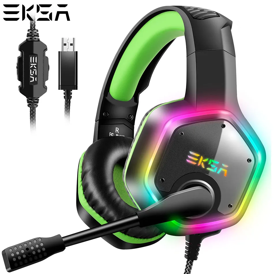 EKSA E1000 USB Проводные Игровые наушники 7 1 Виртуальная объемная профессиональная