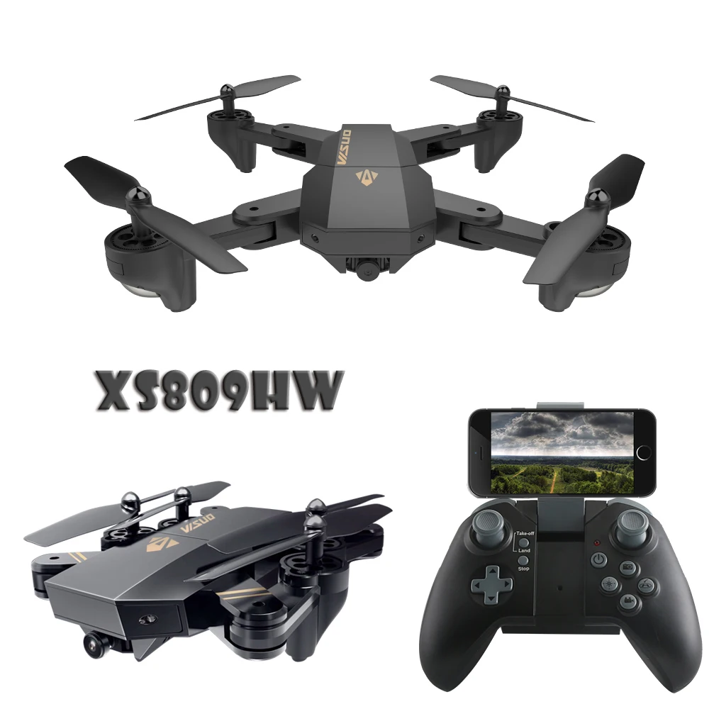 Visuo XS809HW 2,4G парящий гоночный вертолет rc дроны HD камера Дрон Профессиональный fpv Квадрокоптер самолет фотография игрушка