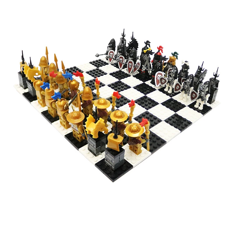 新国際チェスモデルビルディングブロック中世騎士vsアンデッド兵士diy 