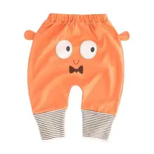 Весенне-осенние штаны для новорожденных мальчиков и девочек, милые модные повседневные хлопковые брюки с персонажами из мультфильмов
