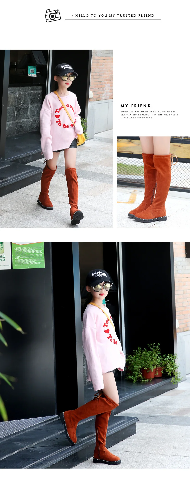 ; Тайвань XIA Yu yao Детские Сапоги выше колена новые ботинки «мартенс» для детей на осень и зиму, сапоги "принцесса"