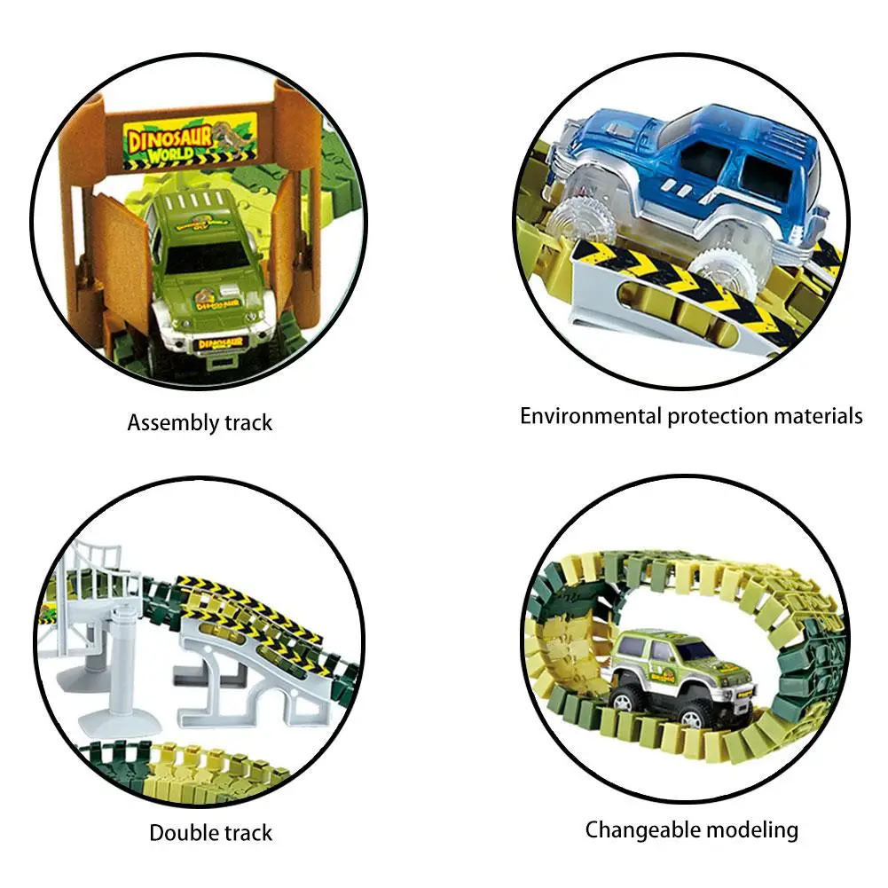 Dinosaur Toys World Car Track Toy Set With 142 Tracks And 12 Accessories Dinosaur Car Track 4