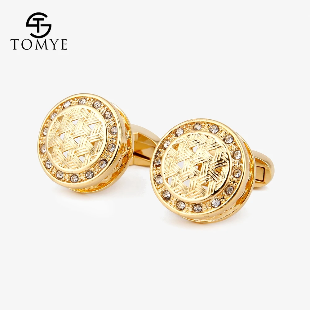 XK18S002 TOMYE мужские запонки высокого качества Модные Розовые золотые синие круглые запонки из сплава рубашки для свадьбы XK19S096 - Окраска металла: XK18S002