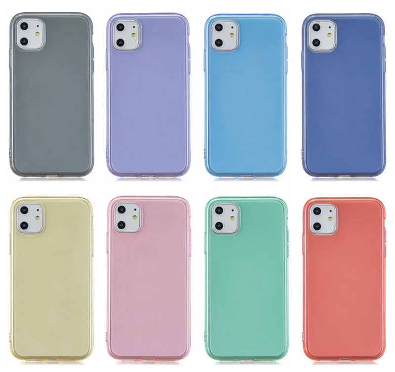 Мягкий чехол из ТПУ 1,5 мм для Iphone 11 Pro Max Iphone XS MAX XR X 8 7 6 Plus, цветной прозрачный гелевый силиконовый гибкий чехол, 20 шт