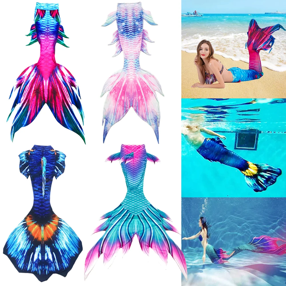Monofin Kids Girls Cos Gift Adult Women Swimmable Mermaid Tail