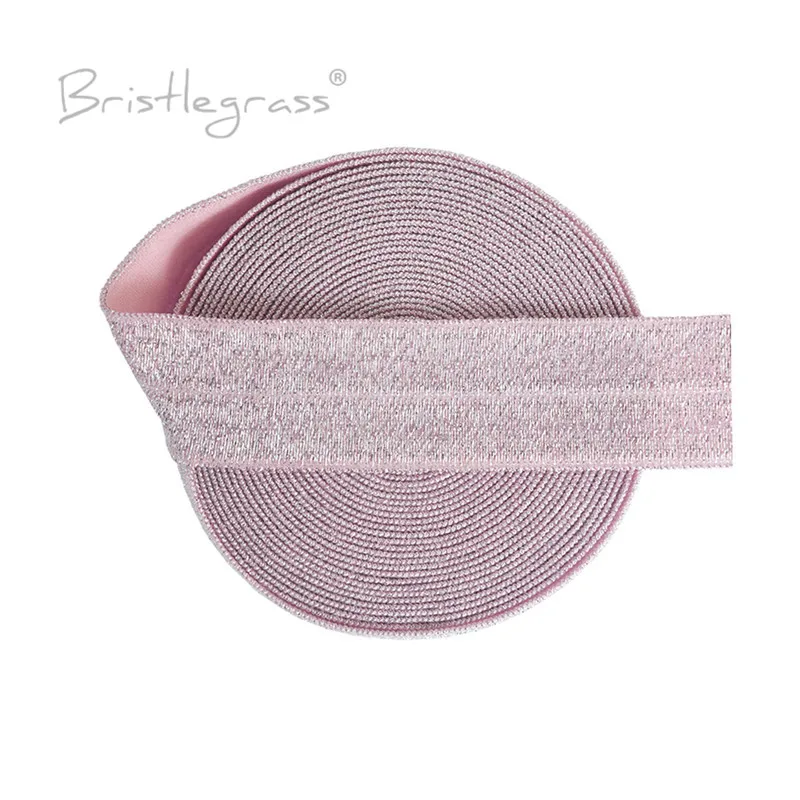 Borsten gras 2 5 10 50 3/4 Yard "20mm Silber Glitter Foldover elastisch Feind Spandex Band Haar gummi Stirnband Nähen Spitzen besatz – Detail 2
