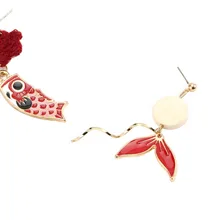 DoreenBeads новые стильные серьги-гвоздики в японском стиле с кулоном в виде рыбьего хвоста модные аксессуары для женщин ювелирные изделия подарок, 1 пара