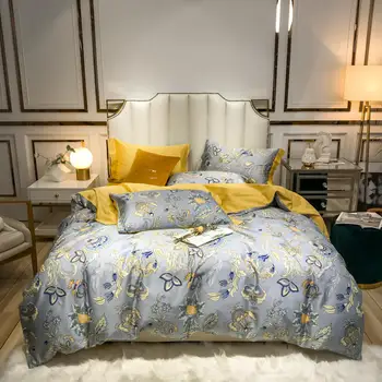 

New 4Pieces Queen King size Bedding set egyptian Cotton Soft Bedsheet set/fit sheet Duvet cover Pillowcase