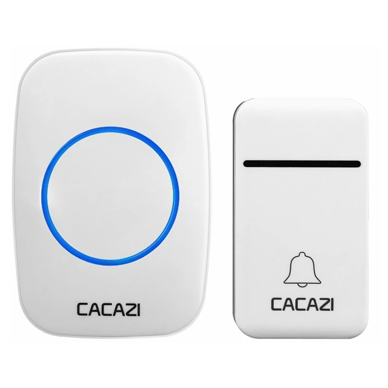 1 button 1 receiver CACAZI без Батарея требуется дома Беспроводной дверной звонок автономным питанием 200 M дистанционного Водонепроницаемый звонок вызова 2 кнопки 3 приемник США Plug - Цвет: 1 button 1 receiver