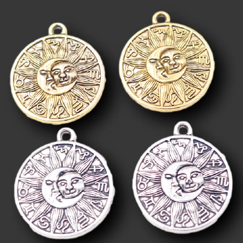 8 шт. астрологический медальон небесные подвески ювелирные изделия в виде Луны и