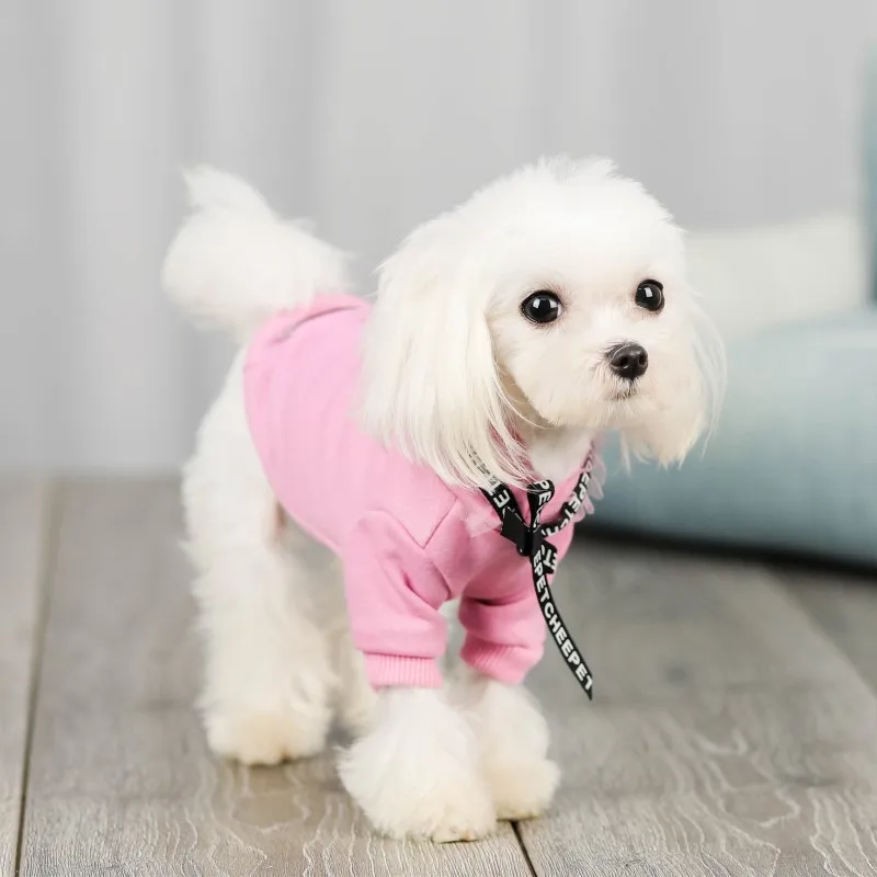 pink Собака товары для домашних животных модная одежда для щенков кружева шикарные толстовки для маленьких собак Щенки кошки - Цвет: pink
