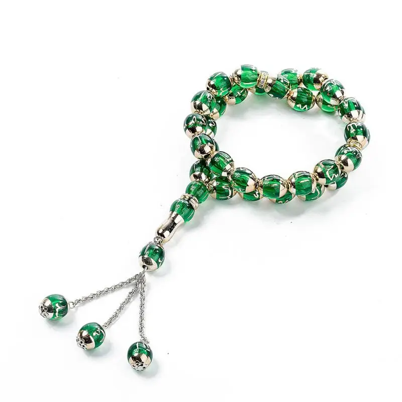 Мусульманские молитвенные бусы круглые бусины Tasbih Бог четки исламские Tasbeeh Писания Tasbih поклонение драгоценности