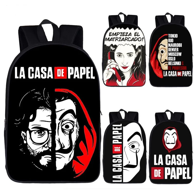 Деньги Heist рюкзак Для женщин/Для мужчин рюкзак ТВ шоу La Casa De Papel комплекты для мальчиков и девочек-подростков, рюкзак House Of paper школьный рюкзак