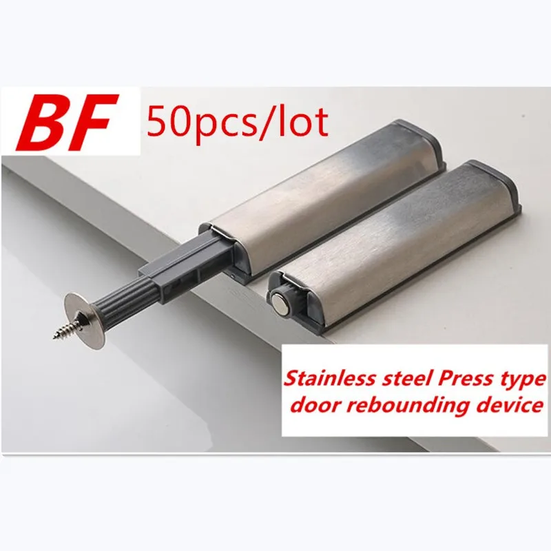 Door Stopper Cabinet Catches Stainless Steel Push to Open Touch Damper Buffers Soft Quiet Closer Furniture Hardware 50pcs/lot magnetic cabinet catches door catches magnetic cabinet latches cabinet door latch door stops cabinet door stop cabinet door buffer adhesive rubber pads
