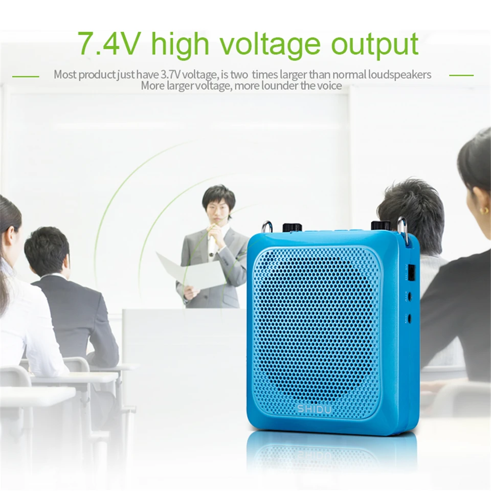 Shidu-amplificador de Voz Microfone sem Fio Aux para Professores Portátil Bluetooth Alto-falante Gravação S28 25w Uhf - Image 3