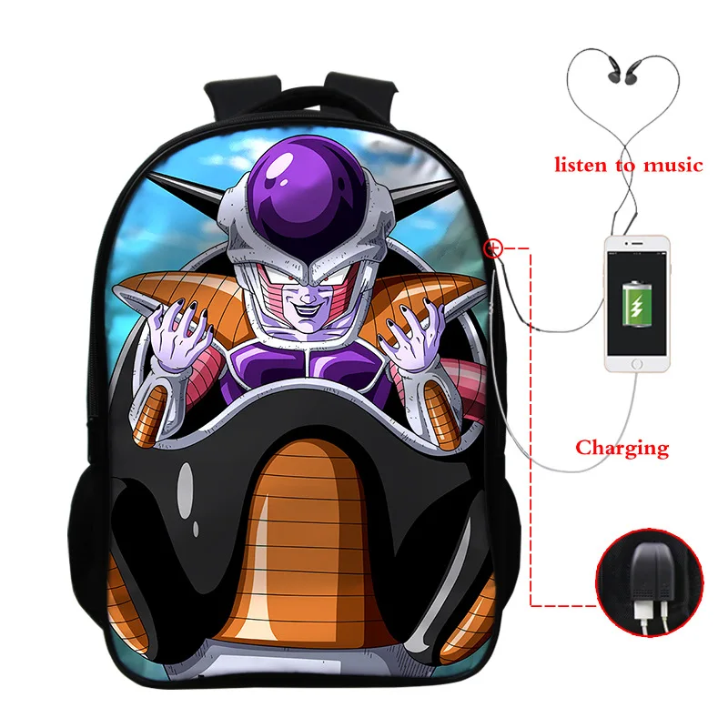 Горячая аниме Dragon Ball USB зарядка Рюкзак Супер Saiyan Torankusu Goku сумка для школы рюкзак для мужчин подростков книга Mochila - Цвет: photo colour