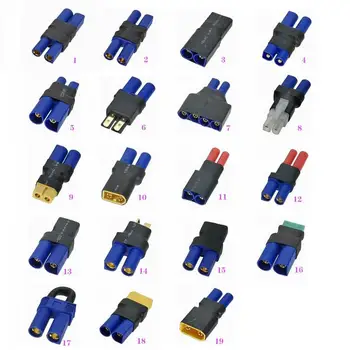 

1Pcs EC5 to XT60 TRX T-Plug Deans MPX EC3 EC5 4.0mm banana XT90 Female to Male Converter Adapter Plug For Lipo Battery RC Parts