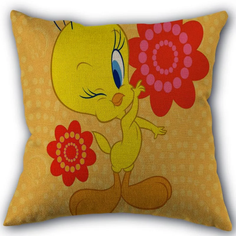Новинка; Лидер продаж на заказ морском стиле с надписью Tweety наволочка льняное белье фабричный Текстиль для дома наволочка квадратной формы размером 45*45 см свадебные декоративные наволочка