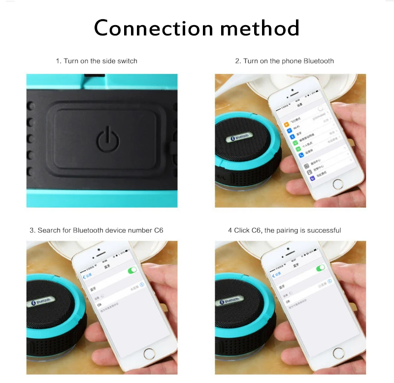 Водонепроницаемый Bluetooth 5 0 динамик C6 с большим диском стерео объемный внешний