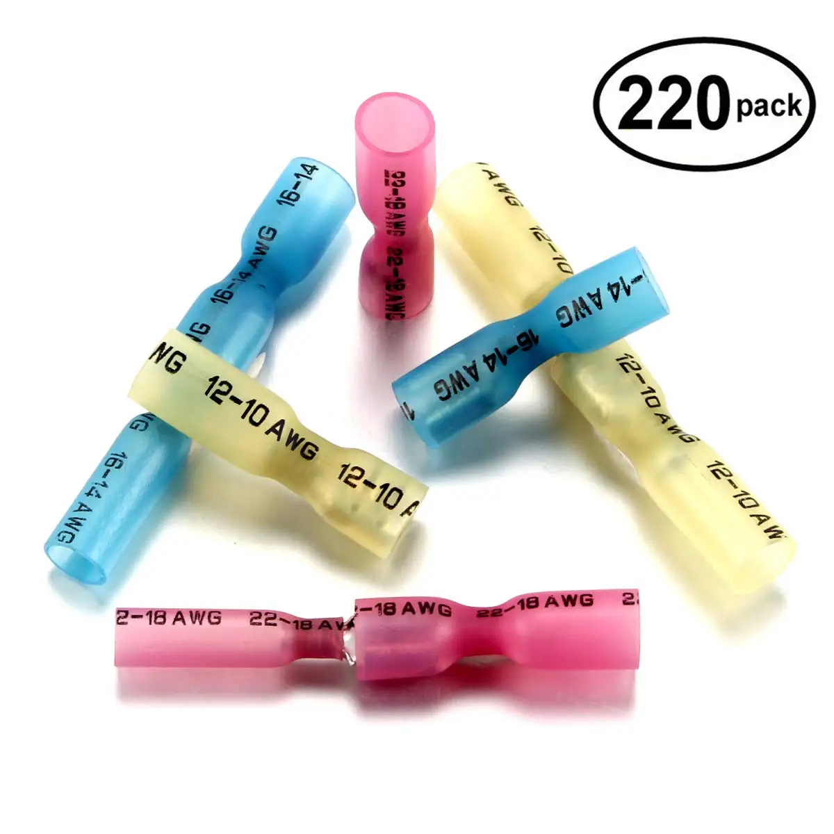 Description Picture 5 of item220PCS Waterproof Insulated Butt Wire Connector Heat Shrink Crimp Terminals Kit Male Female Electrical Cable Spade Terminal