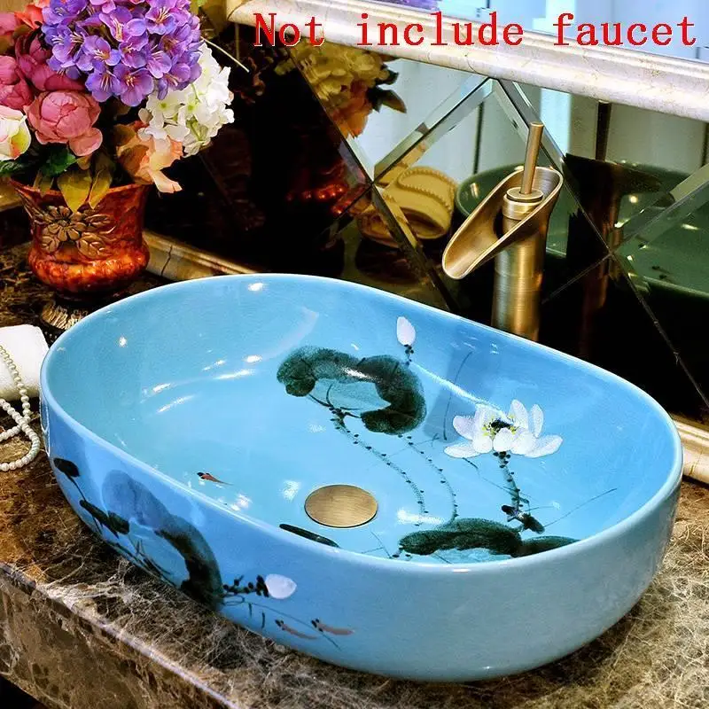 Umywalka Nablatowa Wasbak Waschbecken Evier с двумя ручками для кухни, Salle De Bain бассейна Баньо умывальник Куба Banheiro Ванная комната раковина умывальника - Цвет: Version E