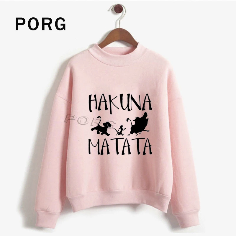 HAKUNA MATATA, Ullzang, Simba льва, толстовка, женские готические толстовки, Harajuku Kawaii, уличная одежда, женские толстовки, повседневные топы