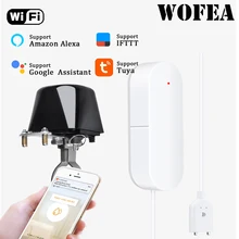 Wofea wifi датчик воды с автоматическим запорным клапаном умная сирена Автоматизация совместима с Alexa