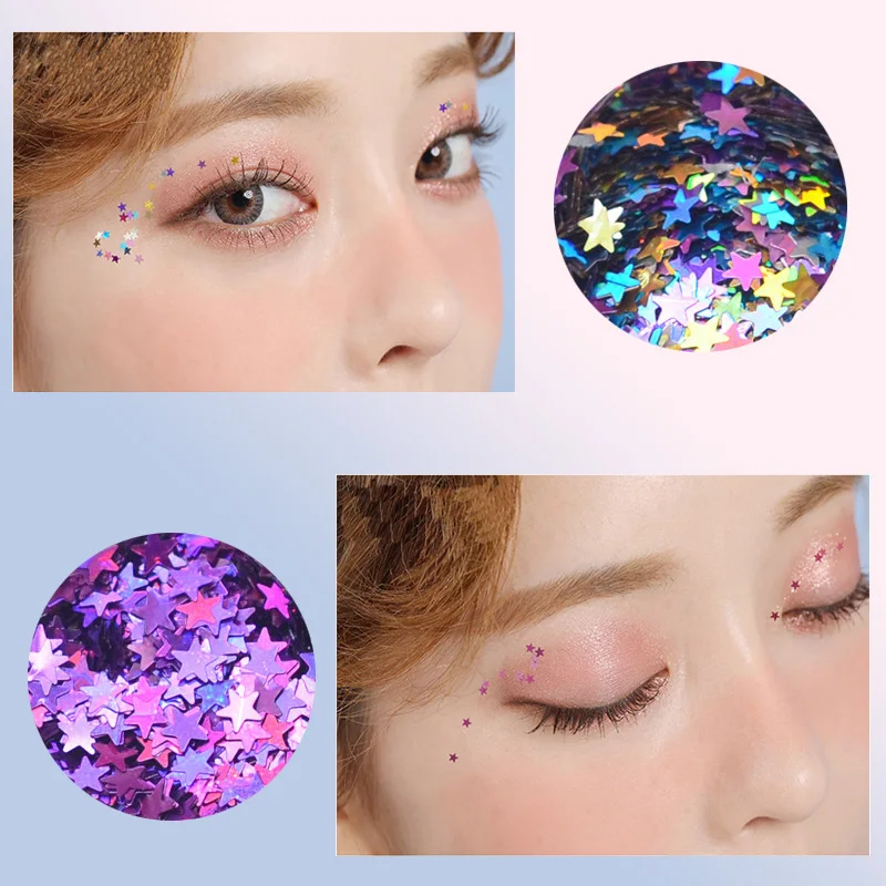 

Fashion Silver Holographic Sequins Glitter Shimmer Diamond Eye Shiny Skin Highlighter Face Glitter Makeup Party Decorations