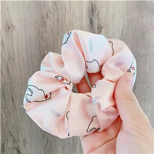 Pink Женские резинки для волос с милым животным принтом, женские резинки для волос в Корейском стиле, аксессуары для волос с конским хвостом - Цвет: Pink
