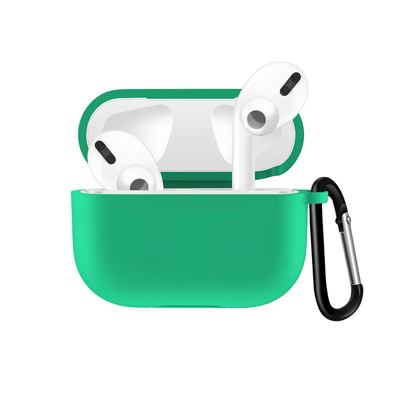 Dark Green Силиконовый чехол для Airpods Pro, Bluetooth наушники, защитный, карамельный, милый, мягкий, противоударный, чехол для гарнитуры, для Airpods, 3 сумки - Цвет: Dark Green