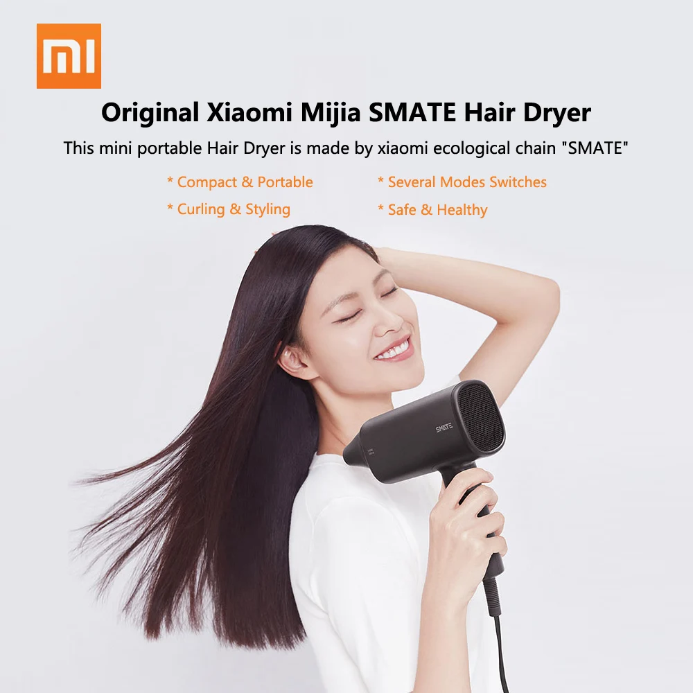 SMATE SH-16, 1600 Вт, Женский фен для волос Xiaomi, фен для путешествий, бытовые инструменты для укладки волос, фен для мужчин, домашний фен для волос, воздуходувка