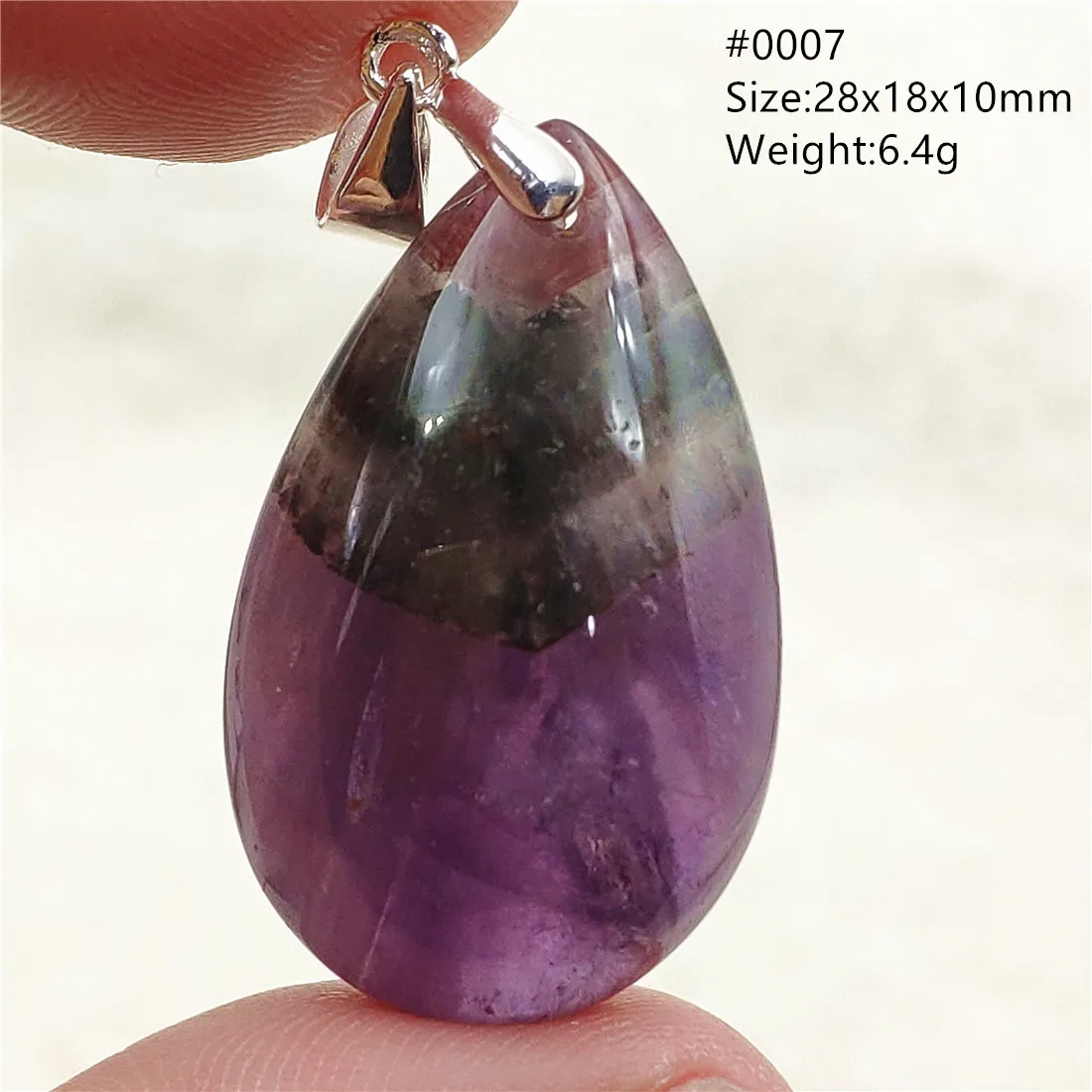 Genuine Natural Cacoxenite Auralite 23 Purple Red Pendant Water Drop Rutilated Bead Women Men AAAAAA