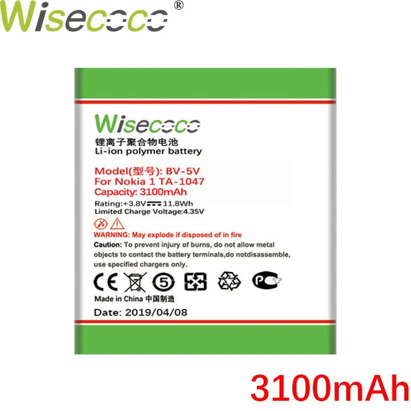 Wisecoco BV-5V bv5v 3100 мАч аккумулятор для nokia 1 TA-1047 телефон высокое качество батарея+ код отслеживания