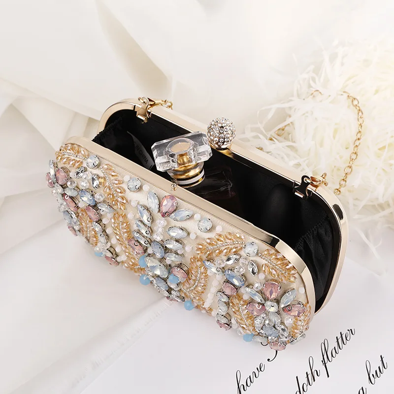 Keevip Champagne Gold Clutch Purse Inside View