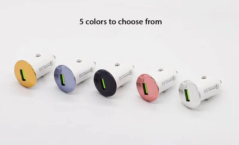 50 шт. мини быстрое QC3.0 QC2.0 USB Автомобильное зарядное устройство для iPhone samsung S9 S10 Plus huawei P30 Быстрая Зарядка телефона автомобильное зарядное устройство
