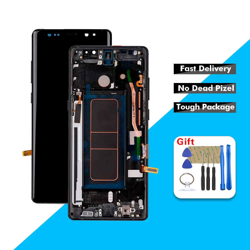 Amoled ЖК-дисплей для 6,3 ''samsung Galaxy Note 8 N950F N950D N950DS N950U ЖК-дисплей с сенсорным экраном дигитайзер в сборе с рамкой+ Инструменты