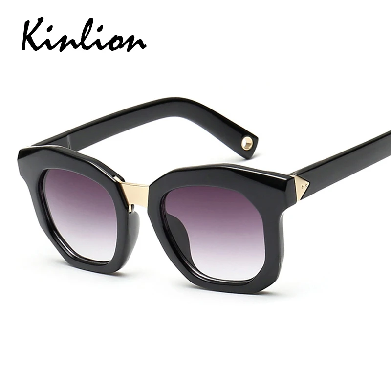 Kinlion квадратные полигоновые детские солнцезащитные очки для мальчиков, Винтажные Солнцезащитные очки больших размеров для девочек, высокое качество, очки для больших детей, солнцезащитные очки