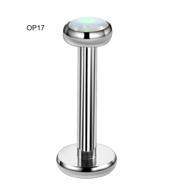 Titanium Ear Septum Helix Tragus Opal CBR Piercings Christina Vertical Hood Labret Dermal Anchor Earrings Piercing Jewelry