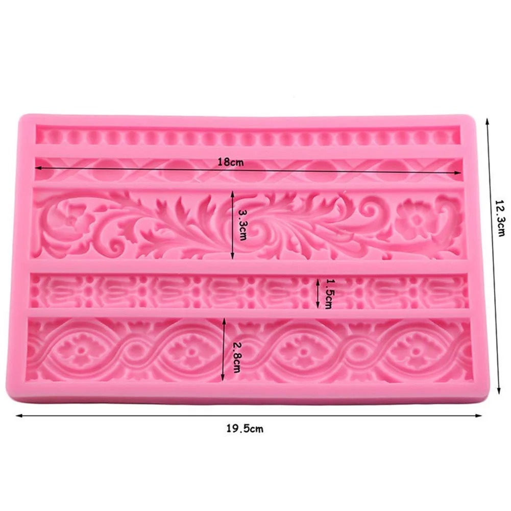 Декорирование боков торта инструменты силиконовые Sugarcraft DIY инструмент для работы с глиной помадной формы рельеф барокко прокрутки кухня выпечки случайный цвет