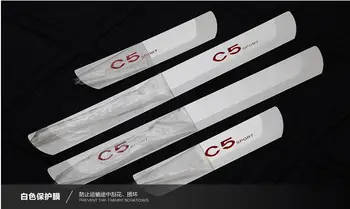 

High quality stainless steel Ultra thin Scuff Plate/Door Sill Protector Sticker Car Styling For Citroen C5(4pc)